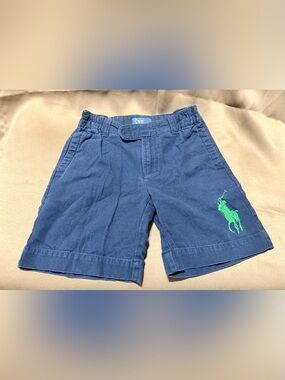 Ralph Lauren Navy Shorts with Green Polo Logo